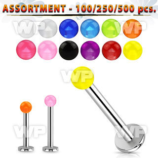 4b2kzk surgical steel labret studs 1 2mm 3mm acrylic uv balls belly piercing