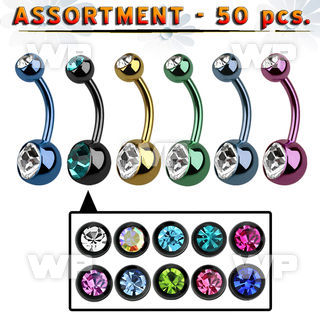 4b2tp of ion plated steel belly bananas 1 6mm 5 8mm double belly piercing