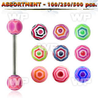 4b2zkz surgical steel tongue bars 1 6mm 6mm spider web acrylic tongue piercing