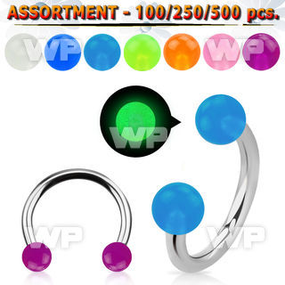 4b2zye surgical steel cbr horseshoes 1 2mm 3mm acrylic glow in belly piercing