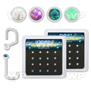 4f48u3o5 box w 36 pcs of clear acrylic nose piercing nose bones nose piercing