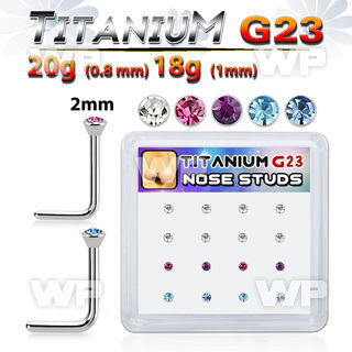 4fhubz titanium l shaped nosepins 20g 18g color 16pcs