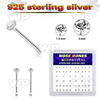 4fu4j6t silver nose pins 22g clear crystals 52