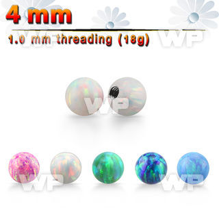 4mm synthetic opal ball w 18g 1mm threading