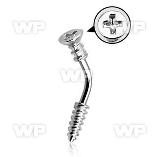 4u36o steel belly ring cross screw top screw threading tip bo belly piercing