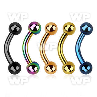 4ur40 ion plated surgical steel banana 1 6mm 4mm ball belly piercing