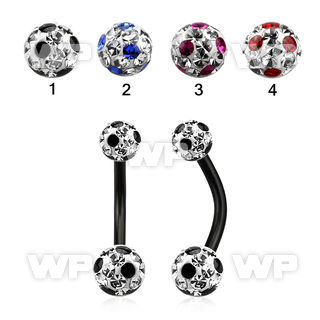 4urkda37 ion plated steel belly ringmulti crystal ferido ball scut belly piercing