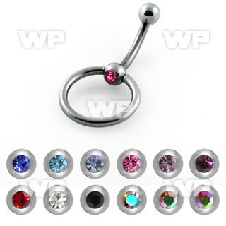 4uw63b 316l steel micro banana w 3mm ball on one side 4mm jewel eyebrow piercing