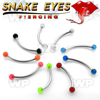 4uwq4b surgical steel snake eye piercing banana 1 2mm 3mm acryl eyebrow piercing