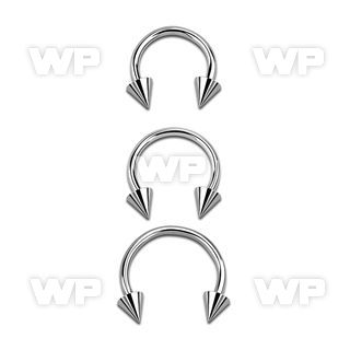 646u surgical steel cbr horseshoe 1 6mm 5mm cones belly piercing