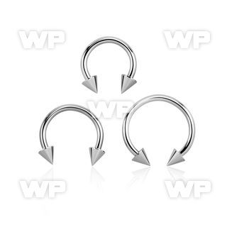 646uj surgical steel cbr horseshoe 1 6mm 4mm cones ear lobe piercing