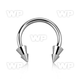 646uyw surgical steel cbr horseshoe 1 6mm 6x5mm layered cones belly piercing