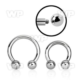 64aepf surgical steel cbr horseshoe 2 5mm externally threaded ear lobe piercing