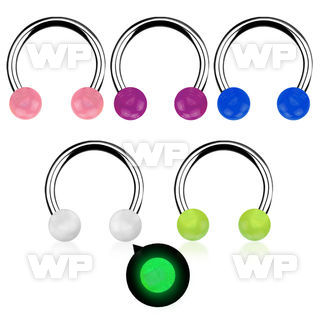 64ib surgical steel cbr horseshoe 1 6mm 5mm glow in the dark belly piercing