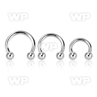 64j surgical steel cbr horseshoe 1 6mm 4mm ball ear lobe piercing
