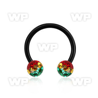 64rdasa ion plated surgical steel cbr horseshoe 1 6mm 5mm multi belly piercing