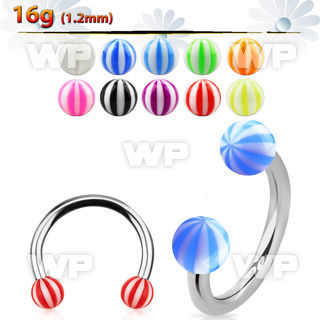 64w4w surgical steel cbr horseshoe 1 2mm 3mm acrylic beach bal belly piercing