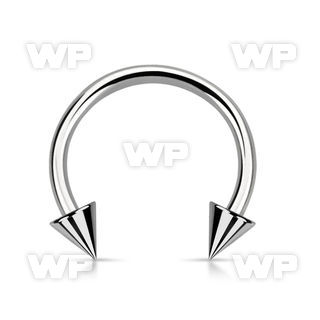 64w6u surgical steel cbr horseshoe 1 2mm 3mm cones belly piercing