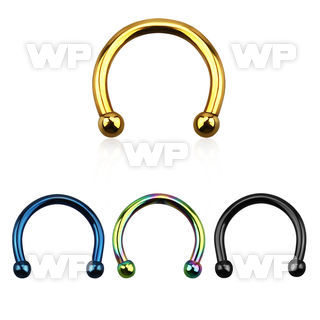 64wr4k ion plated surgical steel cbr horseshoe 1 2mm 2mm ball belly piercing