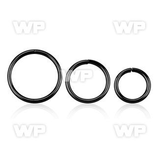 6m3wbet black plated silver 925 seamless ring 1mm ear lobe piercing
