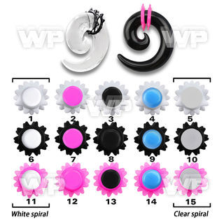 7665ad spiral acrylic coil taper fancy o ring ear lobe piercing