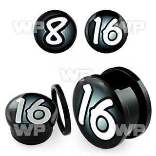 7dm55 black acrylic plug external screw fit the size in mm as ear lobe piercing