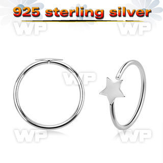 7ix3rkk 925 silver seamless nose ring star