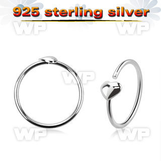 7ixxrkk 925 silver seamless nose ring heart