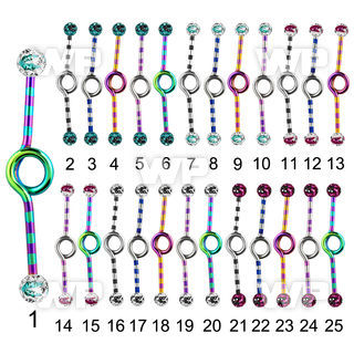 814rdas6 zebra striped ion plated surgical steel industrial loop ear piercing others