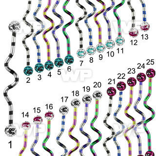 817rdas6 zebra striped ion plated surgical steel industrial zig za ear piercing others