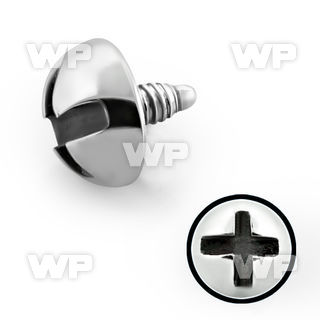 81y 6mm 316l steel round screw nut shaped dermal top for inte surface piercing