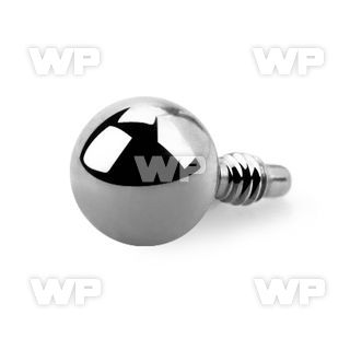 840 4mm ball shaped 316l steel dermal top for internally thre belly piercing