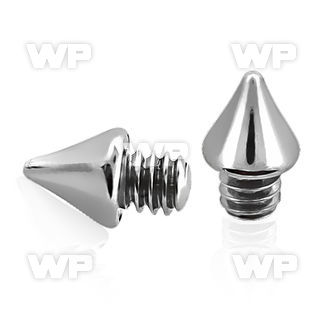 86uk 2mm cone shaped 316l steel dermal top for internally thre belly piercing