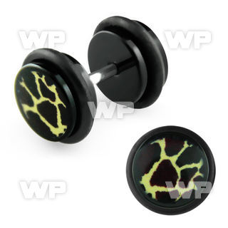 8b7iay black acrylic fake logo plug snake skin pattern extra belly piercing