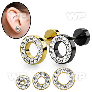 8drd ion plated surgical steel fake cheater flesh tunnels feri ear lobe piercing