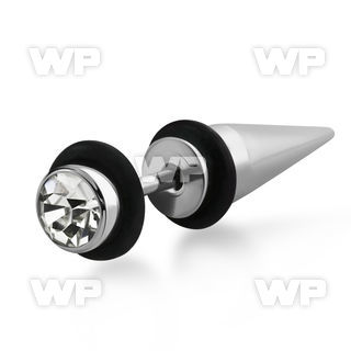 8m6ue6 surgical steel fake taper crystal top o ring s size 8mm belly piercing