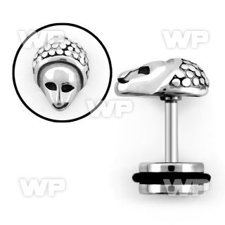 8md76 steel fake plug alien face silicon o ring size 6mm belly piercing