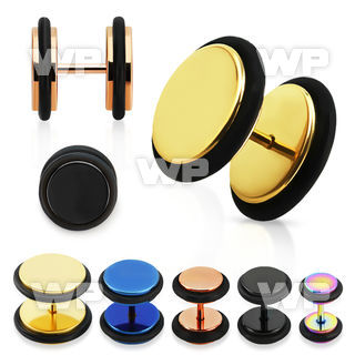 8mra ion plated steel fake plug o ring belly piercing
