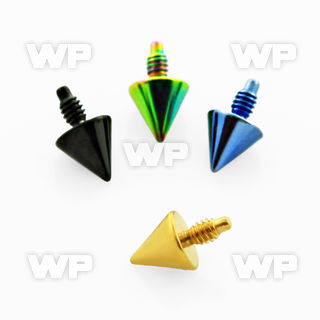 8r6uz 3mm cone shaped ion plated 316l steel dermal top for inte belly piercing
