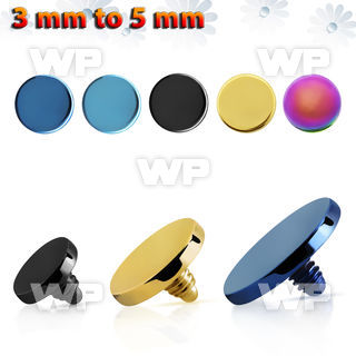 8rw flat disk shaped ion plated 316l steel dermal top for int belly piercing