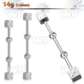 8u13xe0 316l steel industrial barbell 1 6mm 5mm dices on both 
