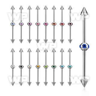8u13xet 316l steel industrial barbell 1 6mm lower 5mm cones 