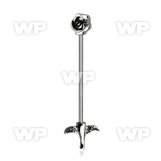 8u13xkl surgical steel industrial barbell 1 6mm rose two small helix piercing