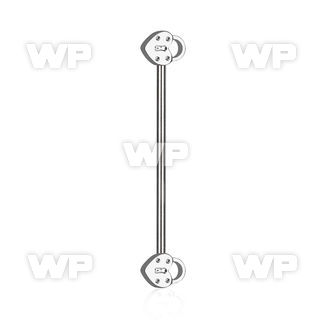 8u13xkt surgical steel industrial barbell 1 6mm heart shaped loc helix piercing