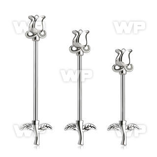 8u13xzl surgical steel industrial barbell flower