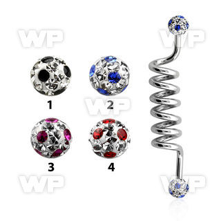 8u1das7 surgical steel industrial coil barbell 1 6mm 5mm multi 