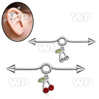 8u6u10 316l steel industrial loop barbell 1 6mm 5mm cones dan 