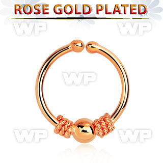 a33wmek6 silver fake septum ring w real rose gold plating w a bali septum piercing