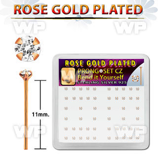 a3ngkf6 box with of silver 925 bend it nose studs 0 6mm rose nose piercing