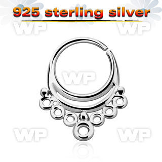 agsepv1 925 silver septum ring, 18g (1mm) in an indian design